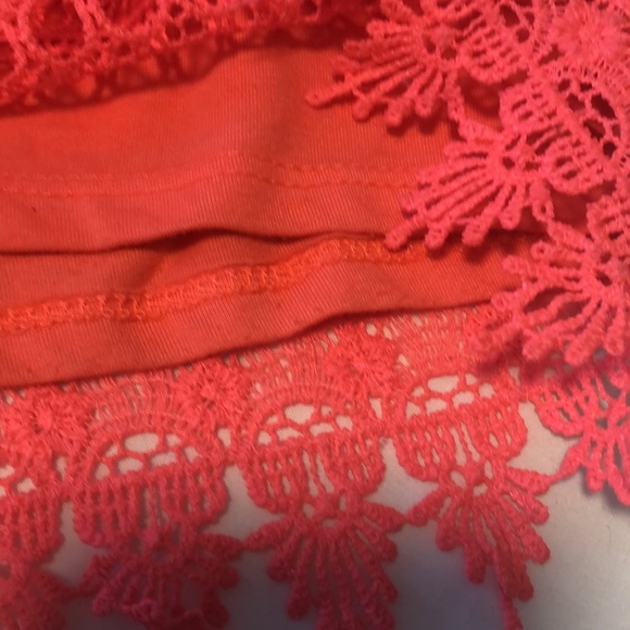 H & M Lacey Small Hot Neon Salmon Shorts Divided - Picture 8 of 9